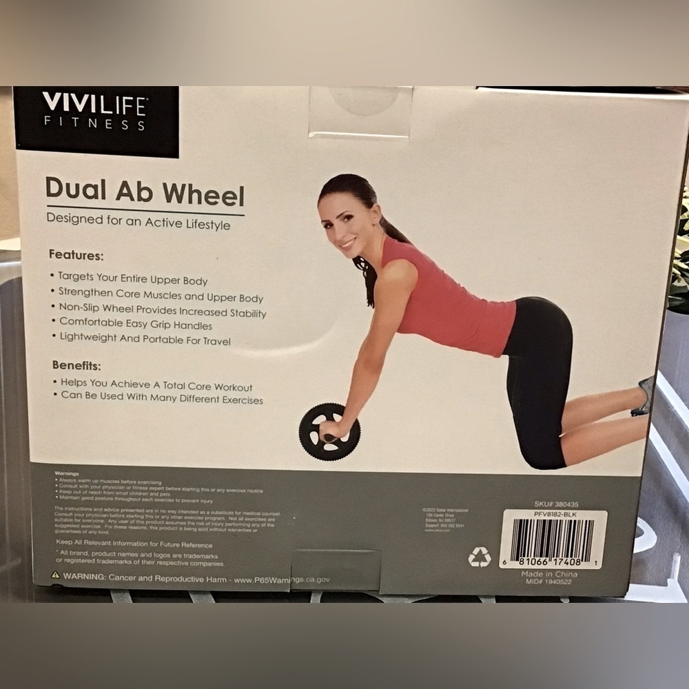 NEW!! ‎ Vivilife Dual Ab Wheel